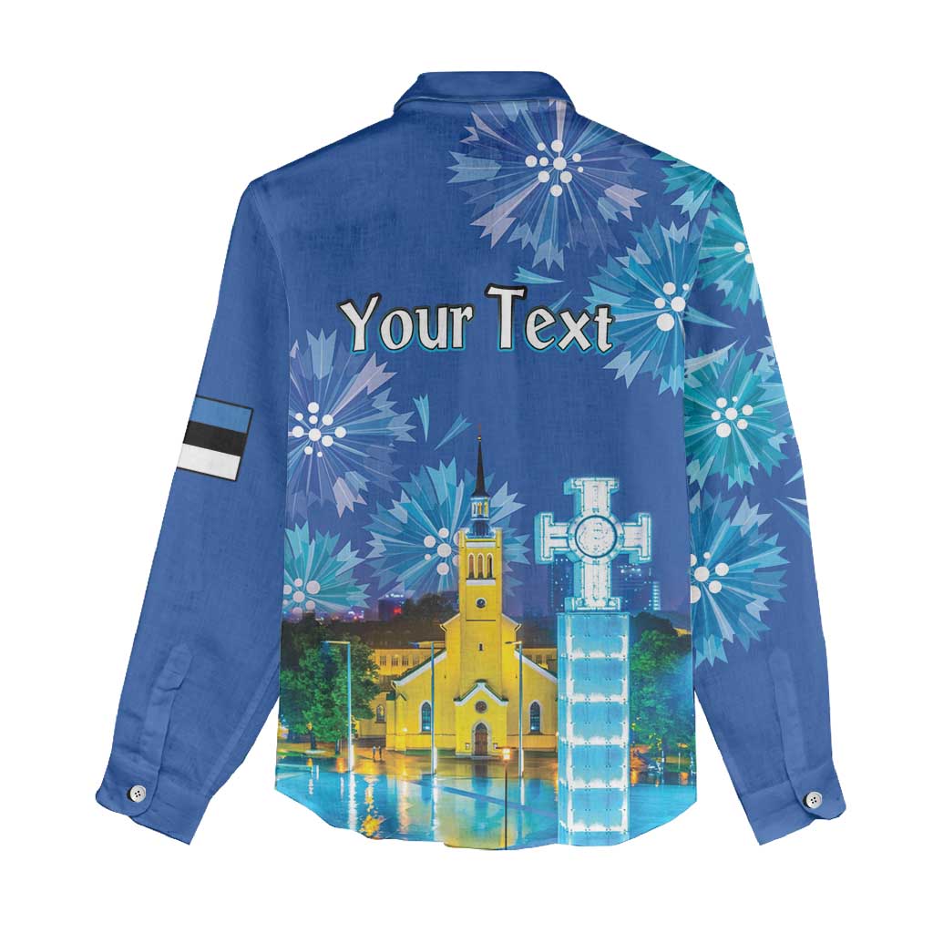 Personalized Estonian Restoration of Independence Women Casual Shirt Freedom Square Tallinn Capital