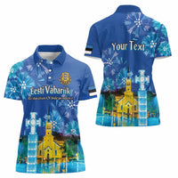 Personalized Estonian Restoration of Independence Women Polo Shirt Freedom Square Tallinn Capital