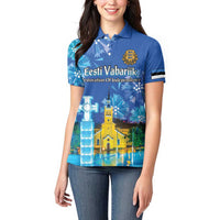 Personalized Estonian Restoration of Independence Women Polo Shirt Freedom Square Tallinn Capital