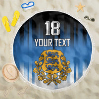 Custom Estonia Football Beach Blanket Come On Kalevipojad