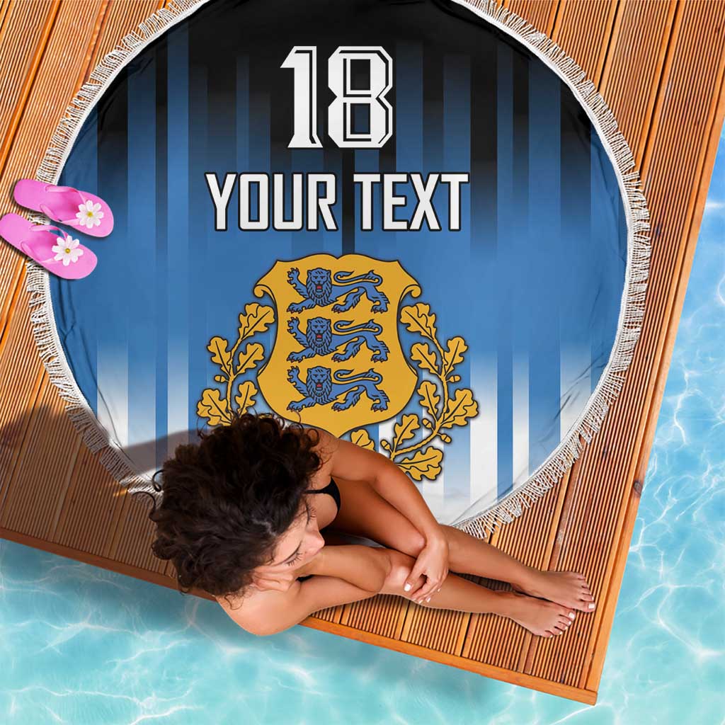 Custom Estonia Football Beach Blanket Come On Kalevipojad