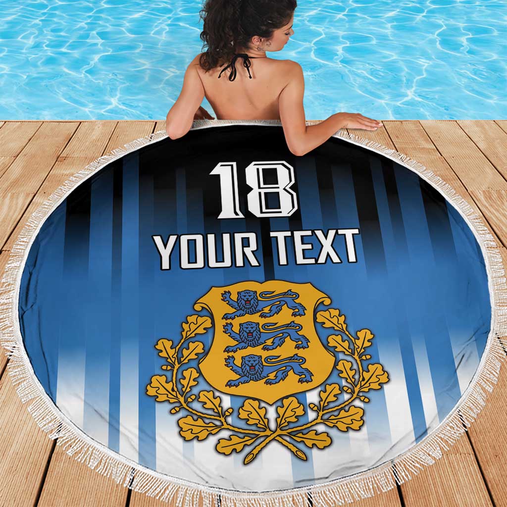 Custom Estonia Football Beach Blanket Come On Kalevipojad