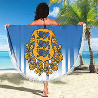 Custom Estonia Football Beach Blanket Come On Kalevipojad