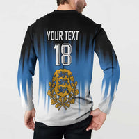 Custom Estonia Football Button Sweatshirt Come On Kalevipojad