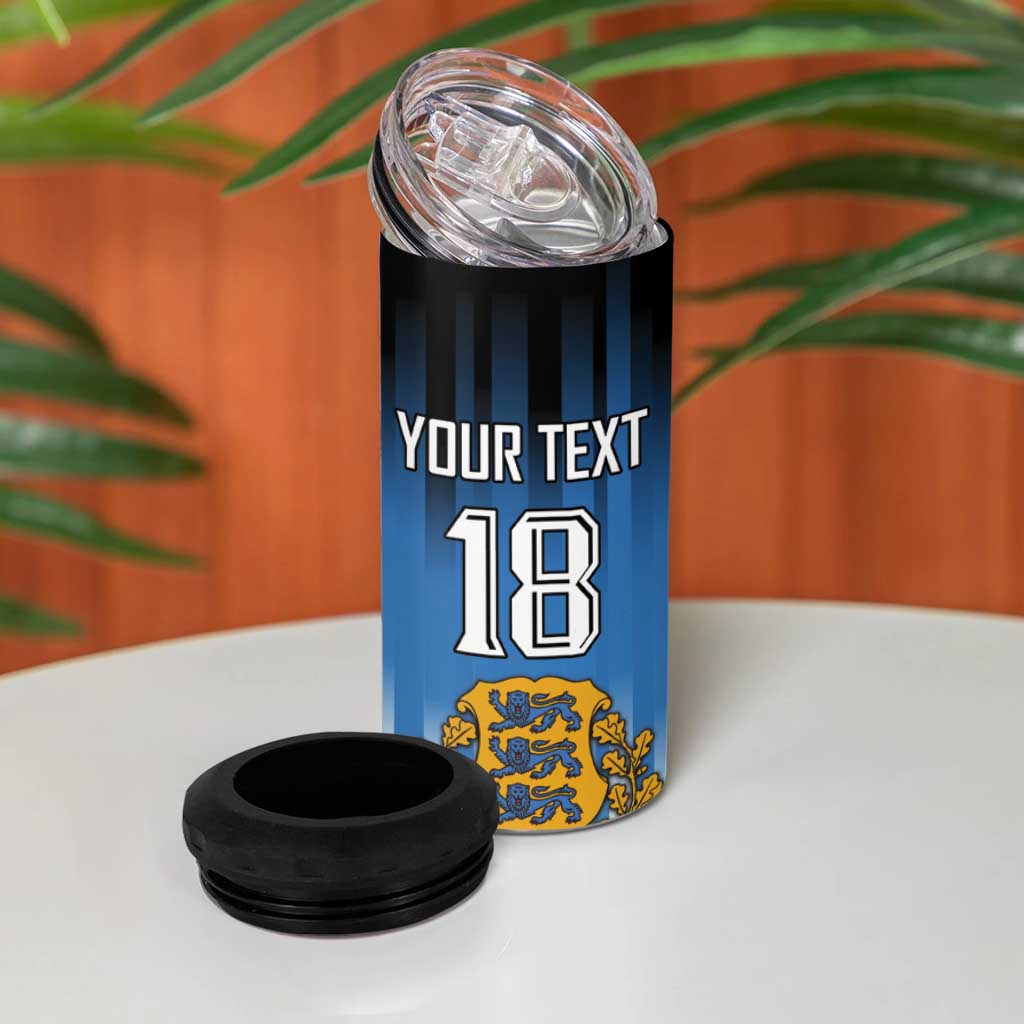 Custom Estonia Football 4 in 1 Can Cooler Tumbler Come On Kalevipojad