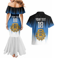 Custom Estonia Football Couples Matching Mermaid Dress and Hawaiian Shirt Come On Kalevipojad