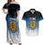 Custom Estonia Football Couples Matching Off Shoulder Maxi Dress and Hawaiian Shirt Come On Kalevipojad