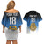 Custom Estonia Football Couples Matching Off Shoulder Short Dress and Hawaiian Shirt Come On Kalevipojad