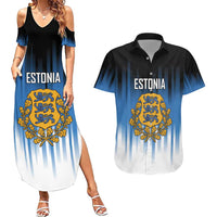 Custom Estonia Football Couples Matching Summer Maxi Dress and Hawaiian Shirt Come On Kalevipojad