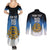 Custom Estonia Football Couples Matching Summer Maxi Dress and Long Sleeve Button Shirt Come On Kalevipojad