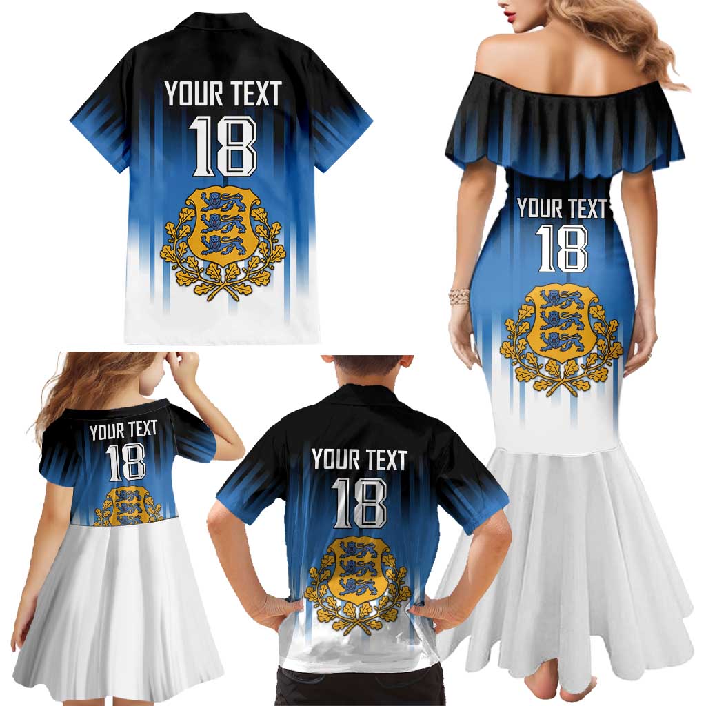 Custom Estonia Football Family Matching Mermaid Dress and Hawaiian Shirt Come On Kalevipojad