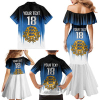 Custom Estonia Football Family Matching Mermaid Dress and Hawaiian Shirt Come On Kalevipojad