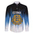 Custom Estonia Football Family Matching Off The Shoulder Long Sleeve Dress and Hawaiian Shirt Come On Kalevipojad