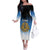 Custom Estonia Football Family Matching Off The Shoulder Long Sleeve Dress and Hawaiian Shirt Come On Kalevipojad