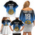 Custom Estonia Football Family Matching Off Shoulder Short Dress and Hawaiian Shirt Come On Kalevipojad