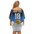 Custom Estonia Football Family Matching Off Shoulder Short Dress and Hawaiian Shirt Come On Kalevipojad
