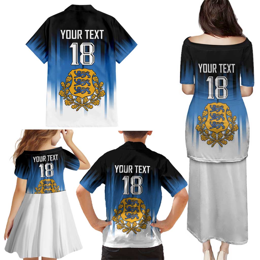 Custom Estonia Football Family Matching Puletasi and Hawaiian Shirt Come On Kalevipojad