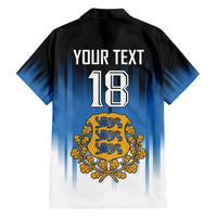 Custom Estonia Football Family Matching Short Sleeve Bodycon Dress and Hawaiian Shirt Come On Kalevipojad