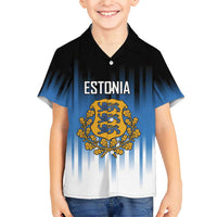 Custom Estonia Football Family Matching Short Sleeve Bodycon Dress and Hawaiian Shirt Come On Kalevipojad