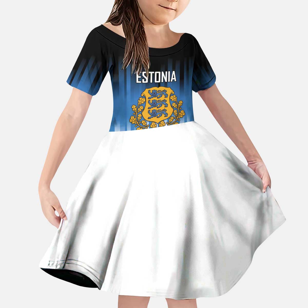 Custom Estonia Football Kid Short Sleeve Dress Come On Kalevipojad