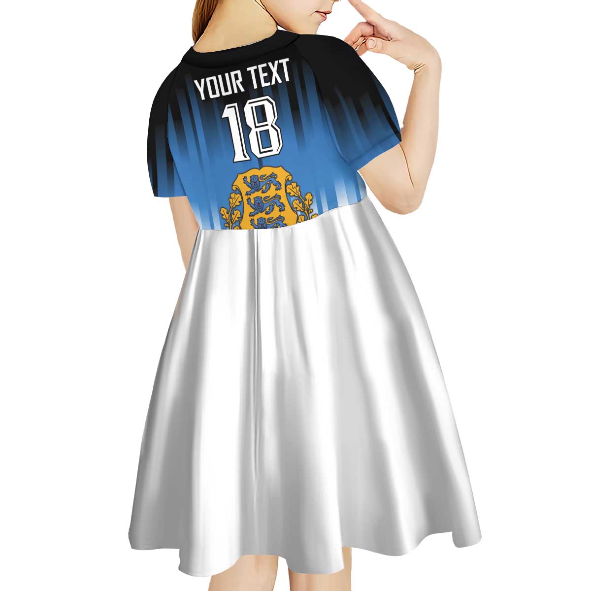 Custom Estonia Football Kid Short Sleeve Dress Come On Kalevipojad