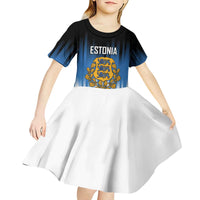 Custom Estonia Football Kid Short Sleeve Dress Come On Kalevipojad
