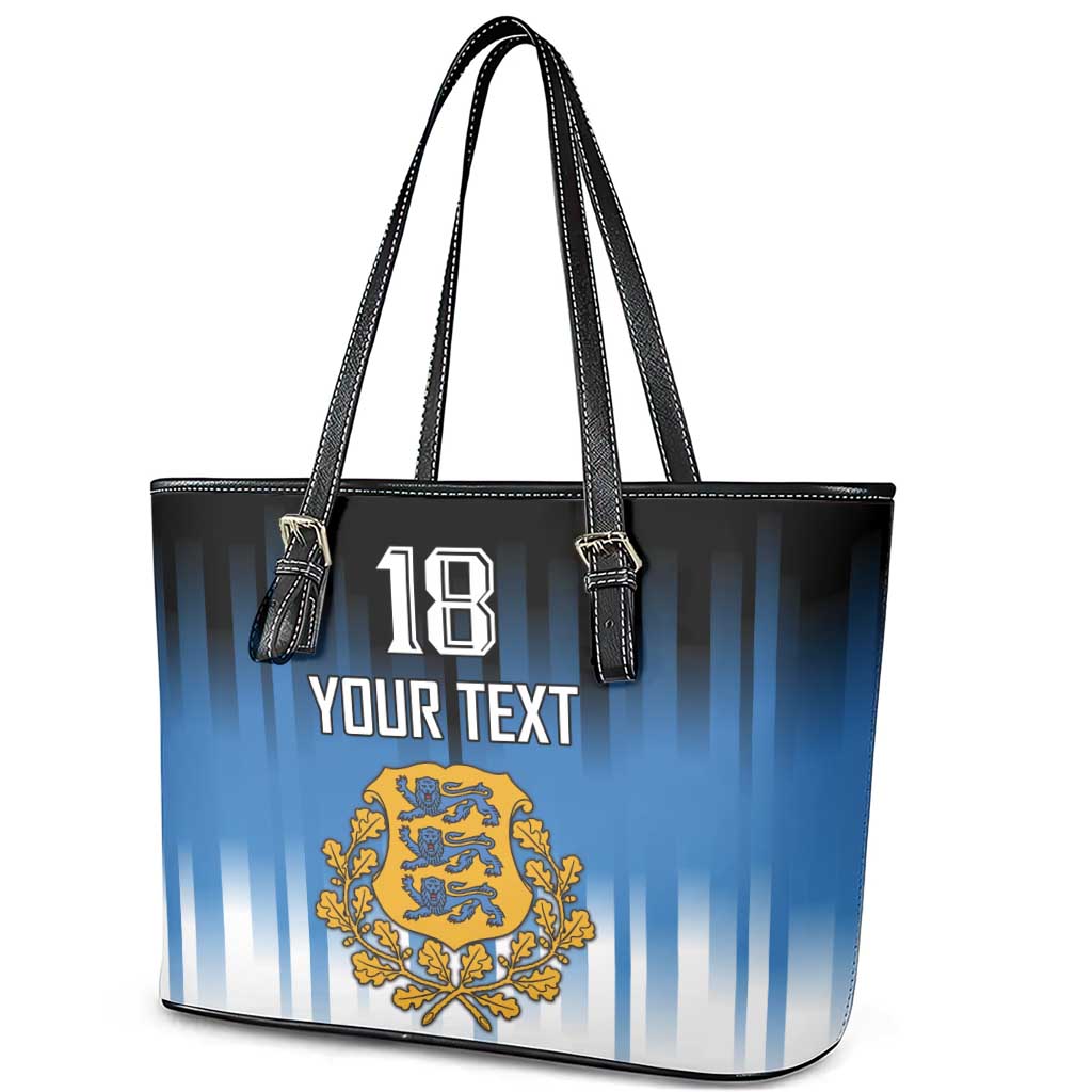 Custom Estonia Football Leather Tote Bag Come On Kalevipojad