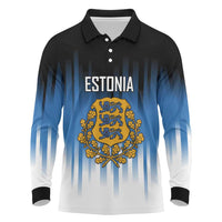Custom Estonia Football Long Sleeve Polo Shirt Come On Kalevipojad