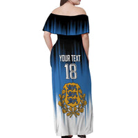 Custom Estonia Football Off Shoulder Maxi Dress Come On Kalevipojad