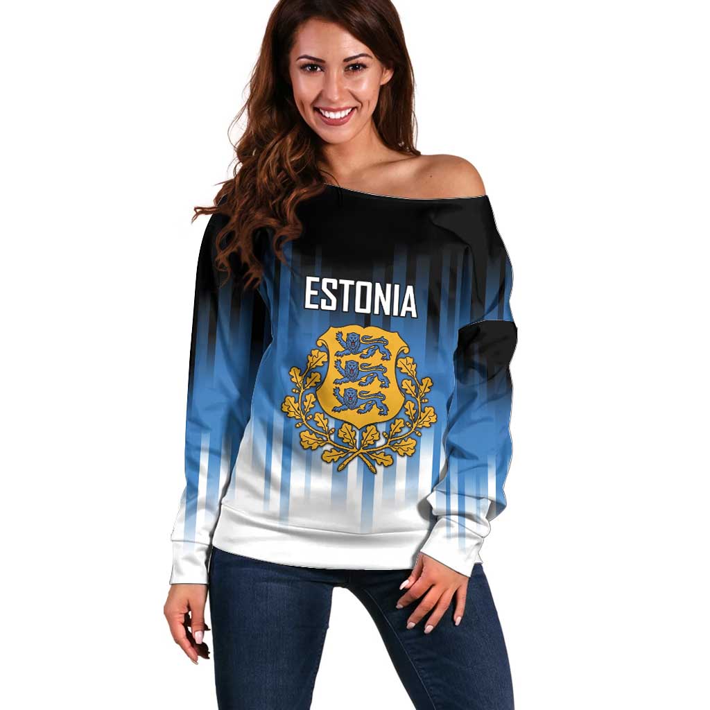 Custom Estonia Football Off Shoulder Sweater Come On Kalevipojad