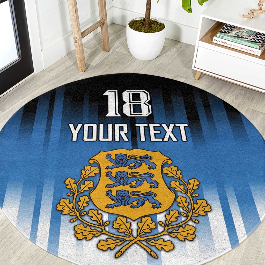 Custom Estonia Football Round Carpet Come On Kalevipojad