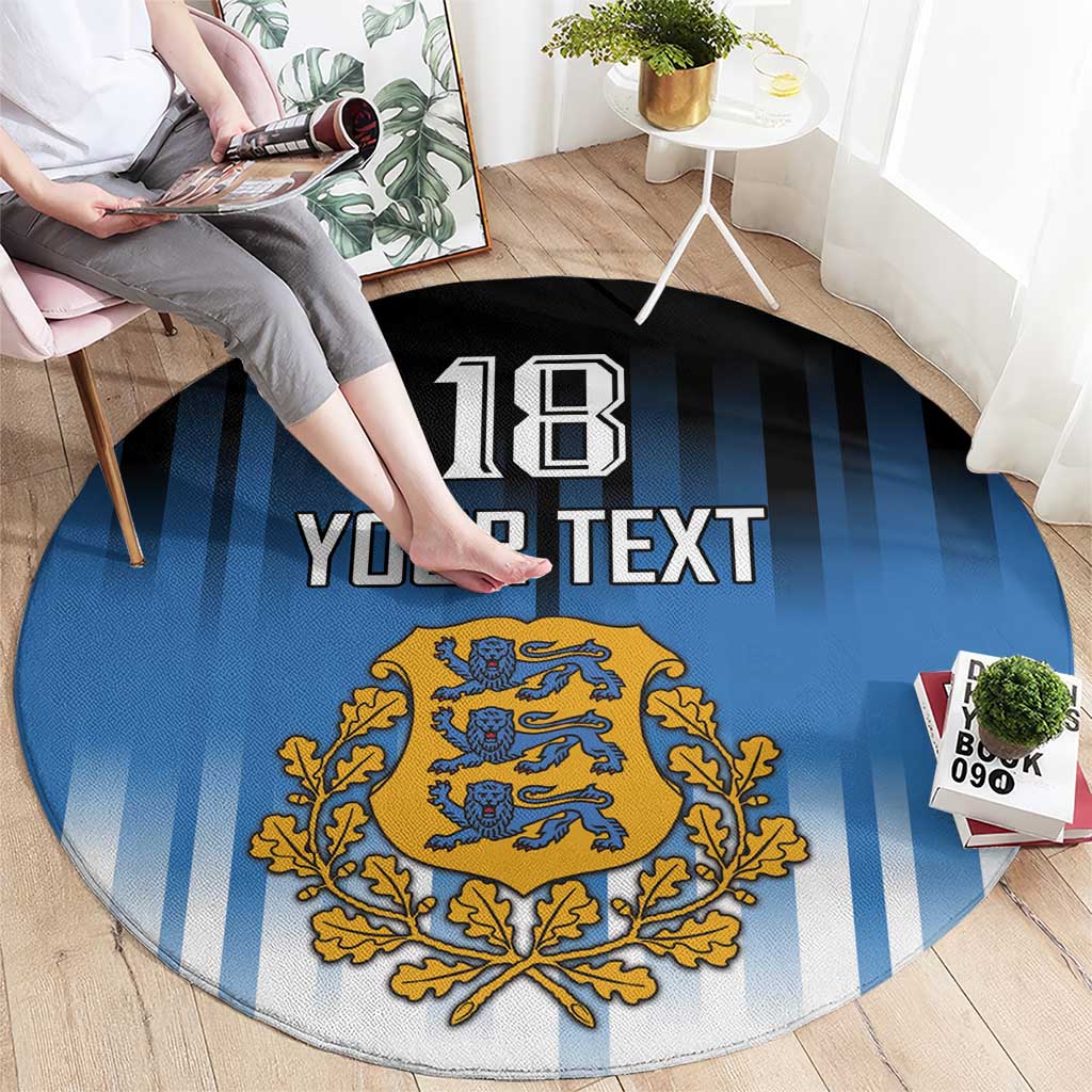 Custom Estonia Football Round Carpet Come On Kalevipojad