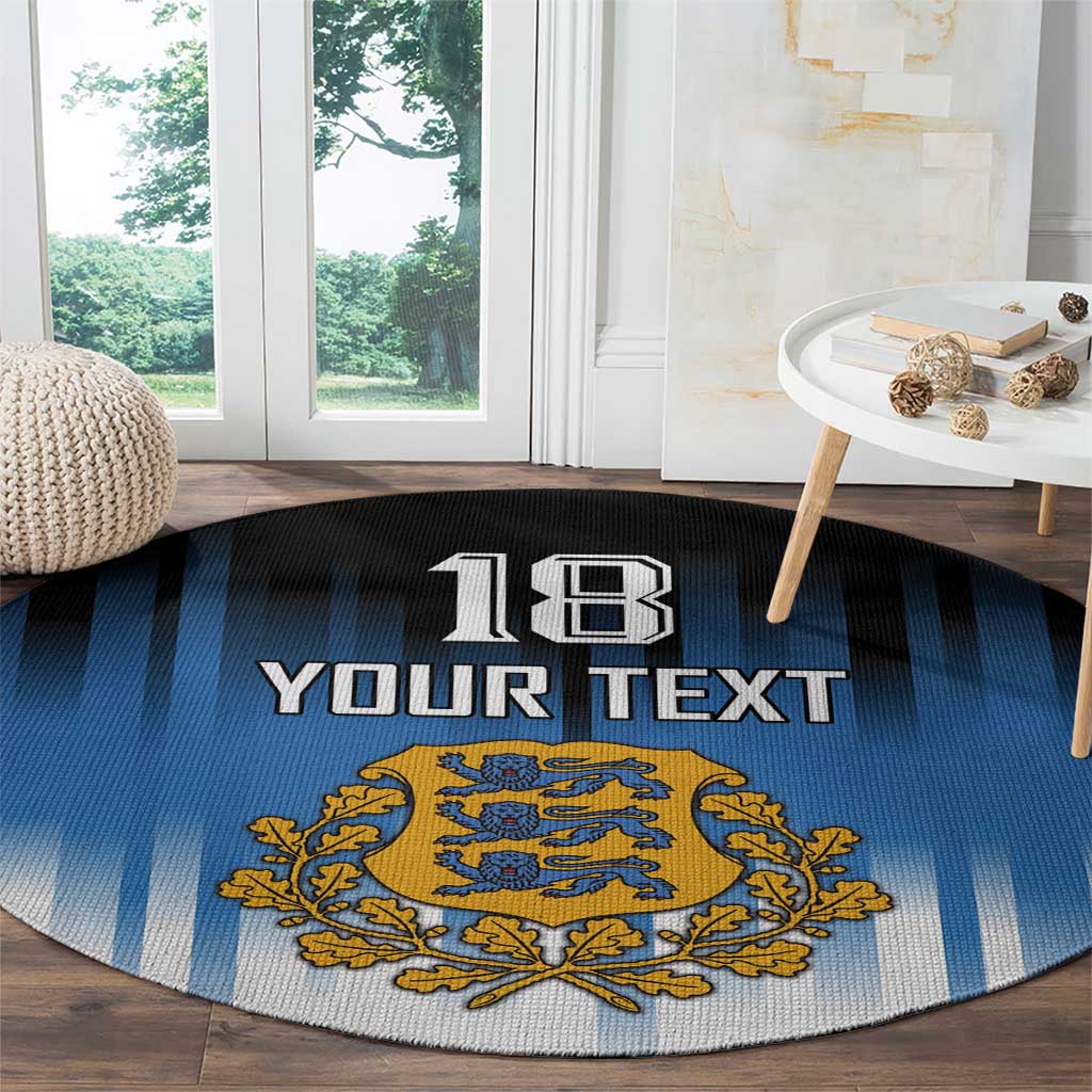 Custom Estonia Football Round Carpet Come On Kalevipojad