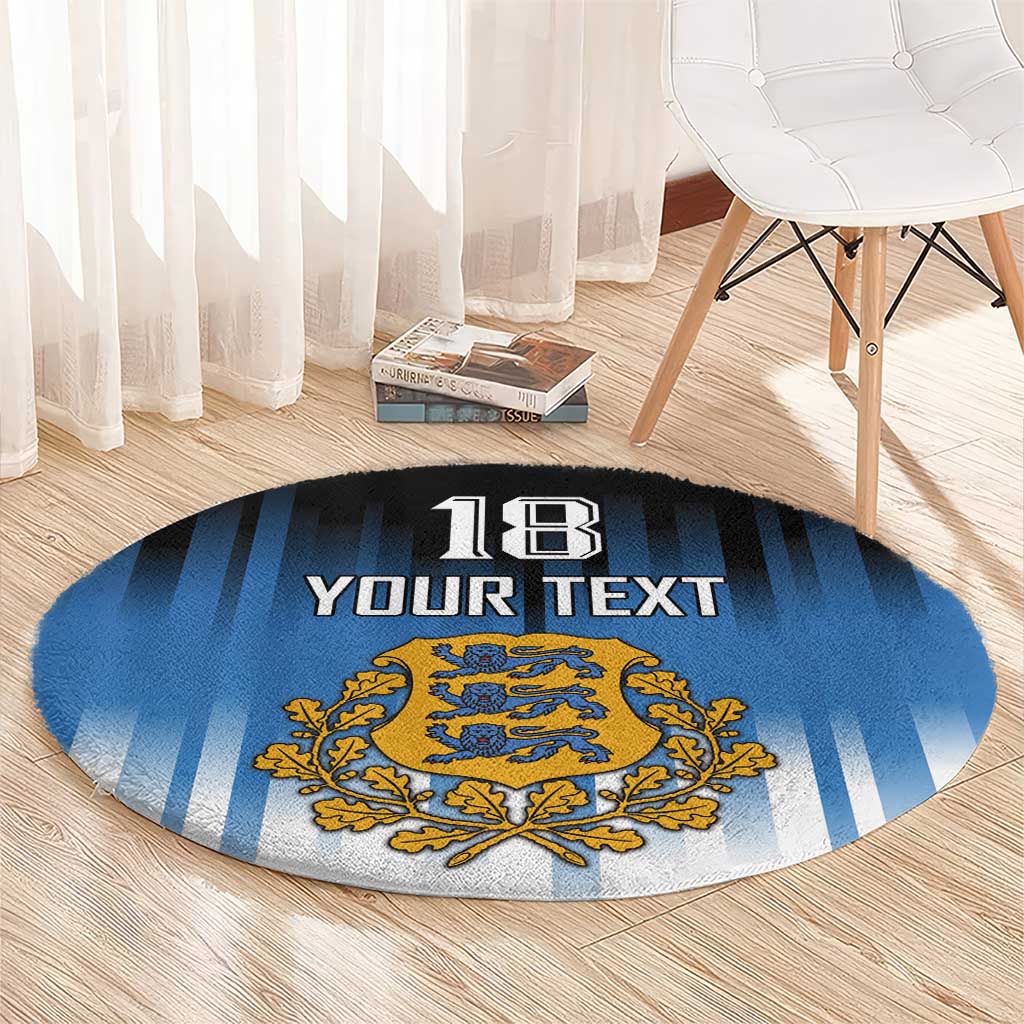Custom Estonia Football Round Carpet Come On Kalevipojad