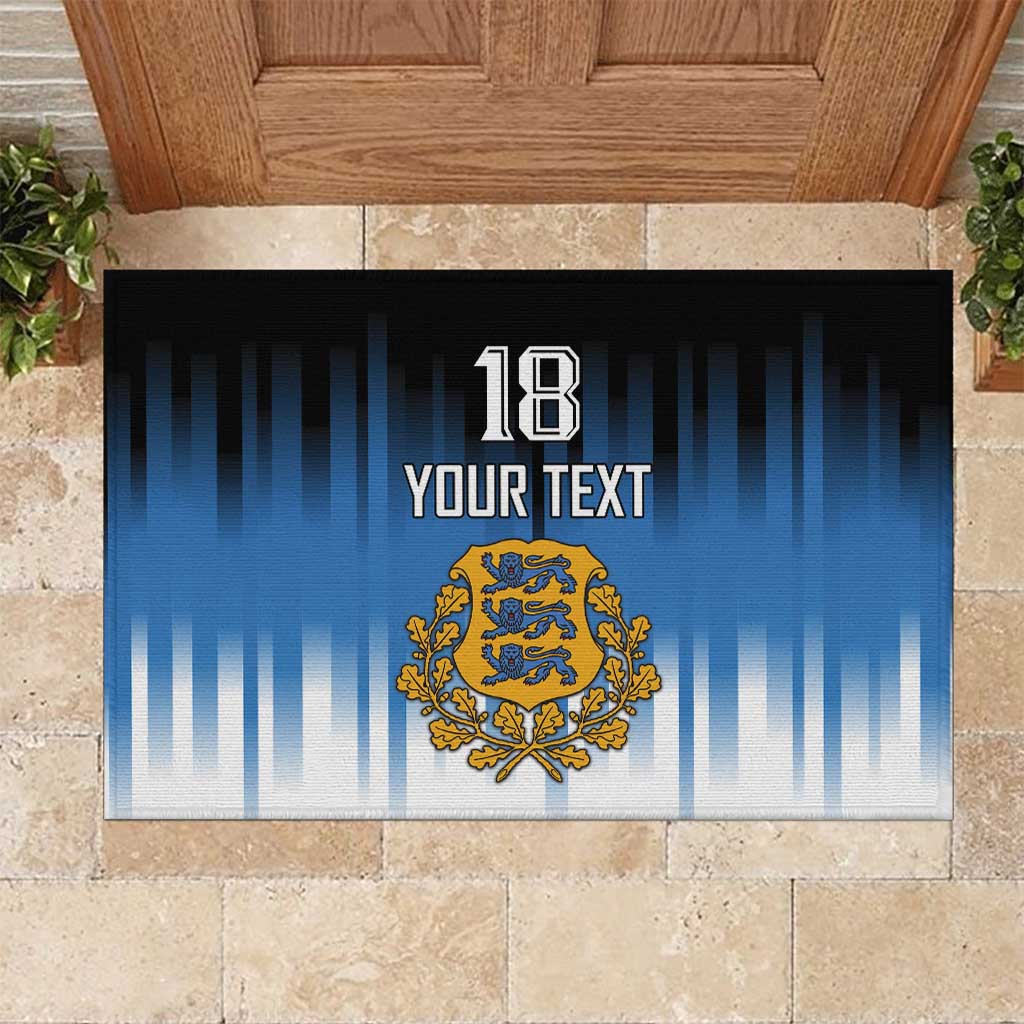 Custom Estonia Football Rubber Doormat Come On Kalevipojad