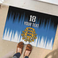 Custom Estonia Football Rubber Doormat Come On Kalevipojad