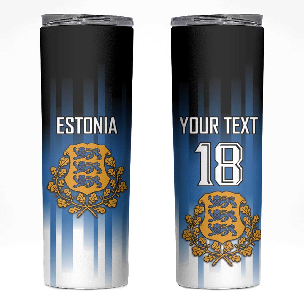 Custom Estonia Football Skinny Tumbler Come On Kalevipojad