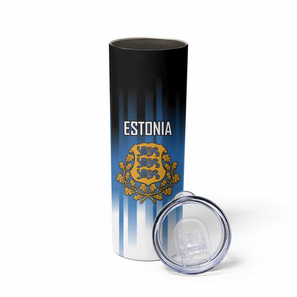 Custom Estonia Football Skinny Tumbler Come On Kalevipojad