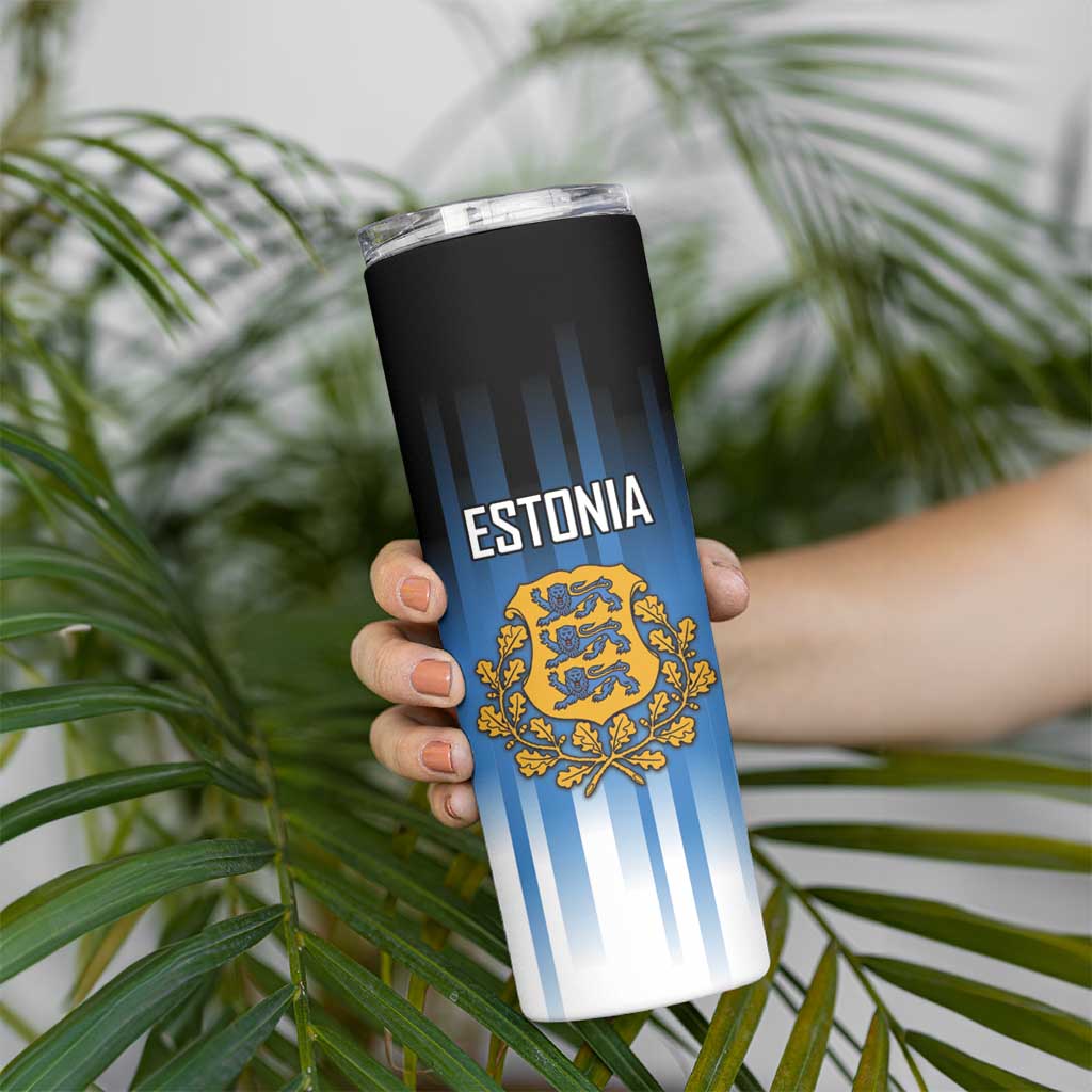 Custom Estonia Football Skinny Tumbler Come On Kalevipojad
