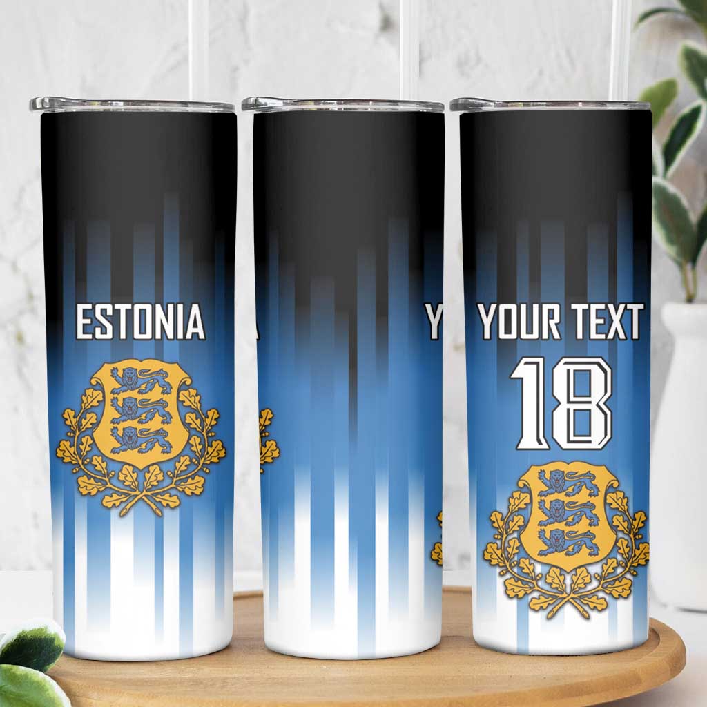 Custom Estonia Football Skinny Tumbler Come On Kalevipojad