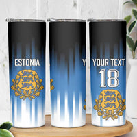 Custom Estonia Football Skinny Tumbler Come On Kalevipojad