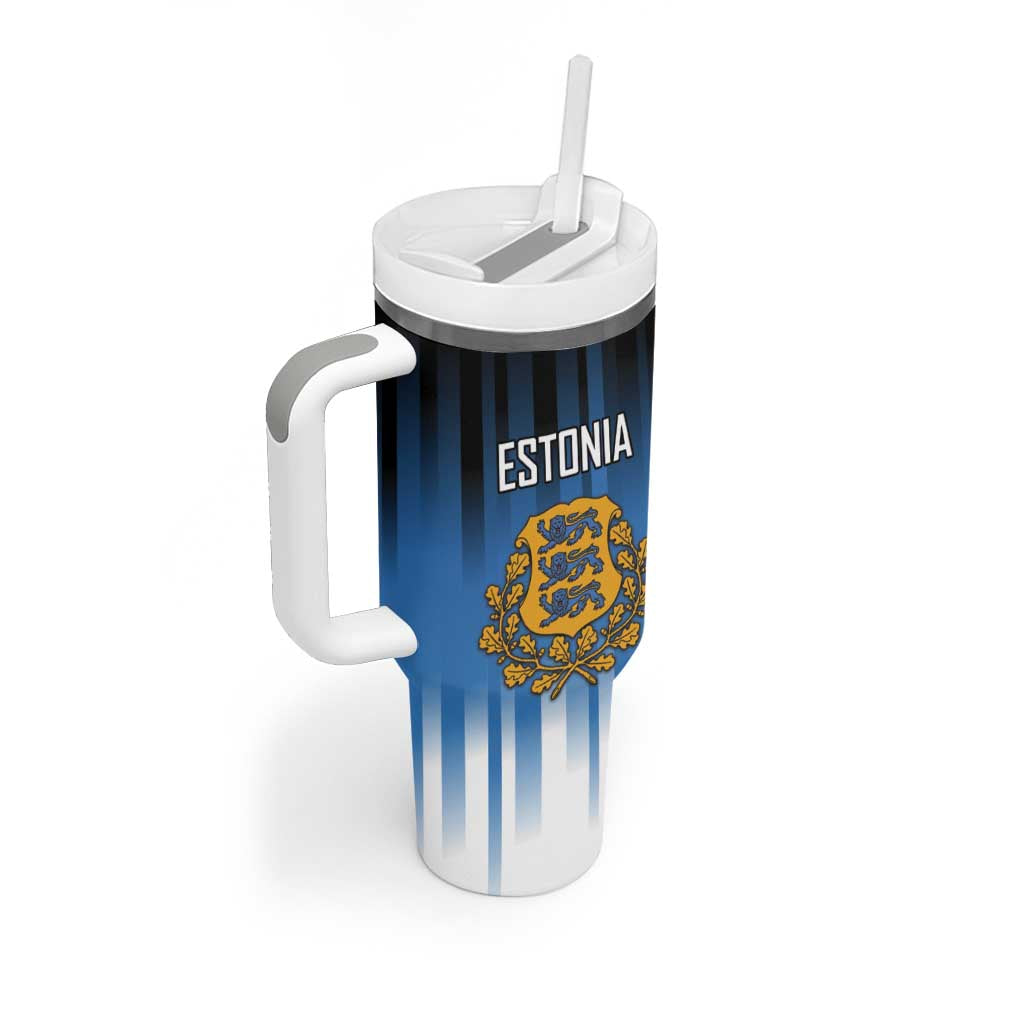 Custom Estonia Football Tumbler With Handle Come On Kalevipojad