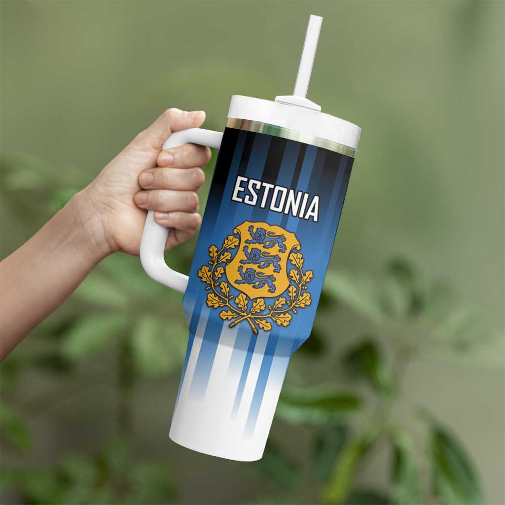 Custom Estonia Football Tumbler With Handle Come On Kalevipojad