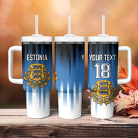 Custom Estonia Football Tumbler With Handle Come On Kalevipojad