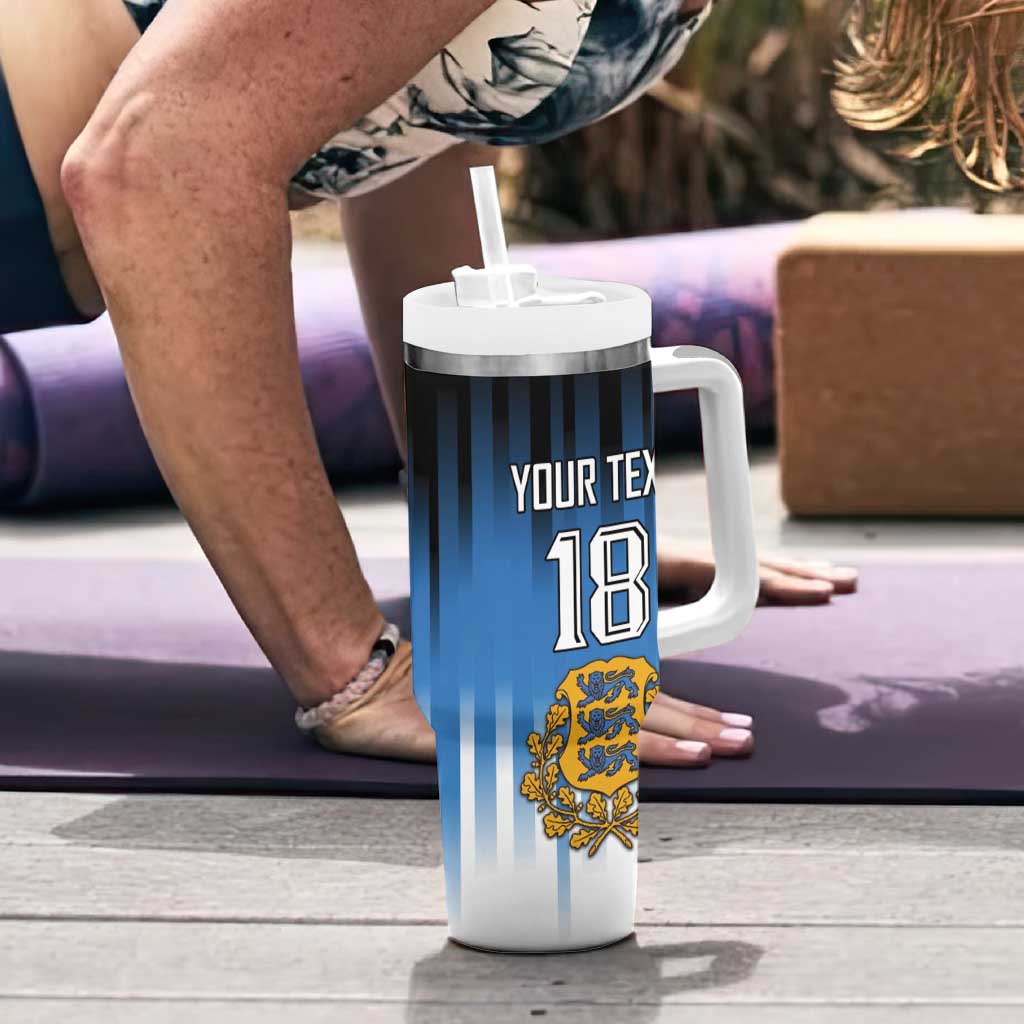 Custom Estonia Football Tumbler With Handle Come On Kalevipojad