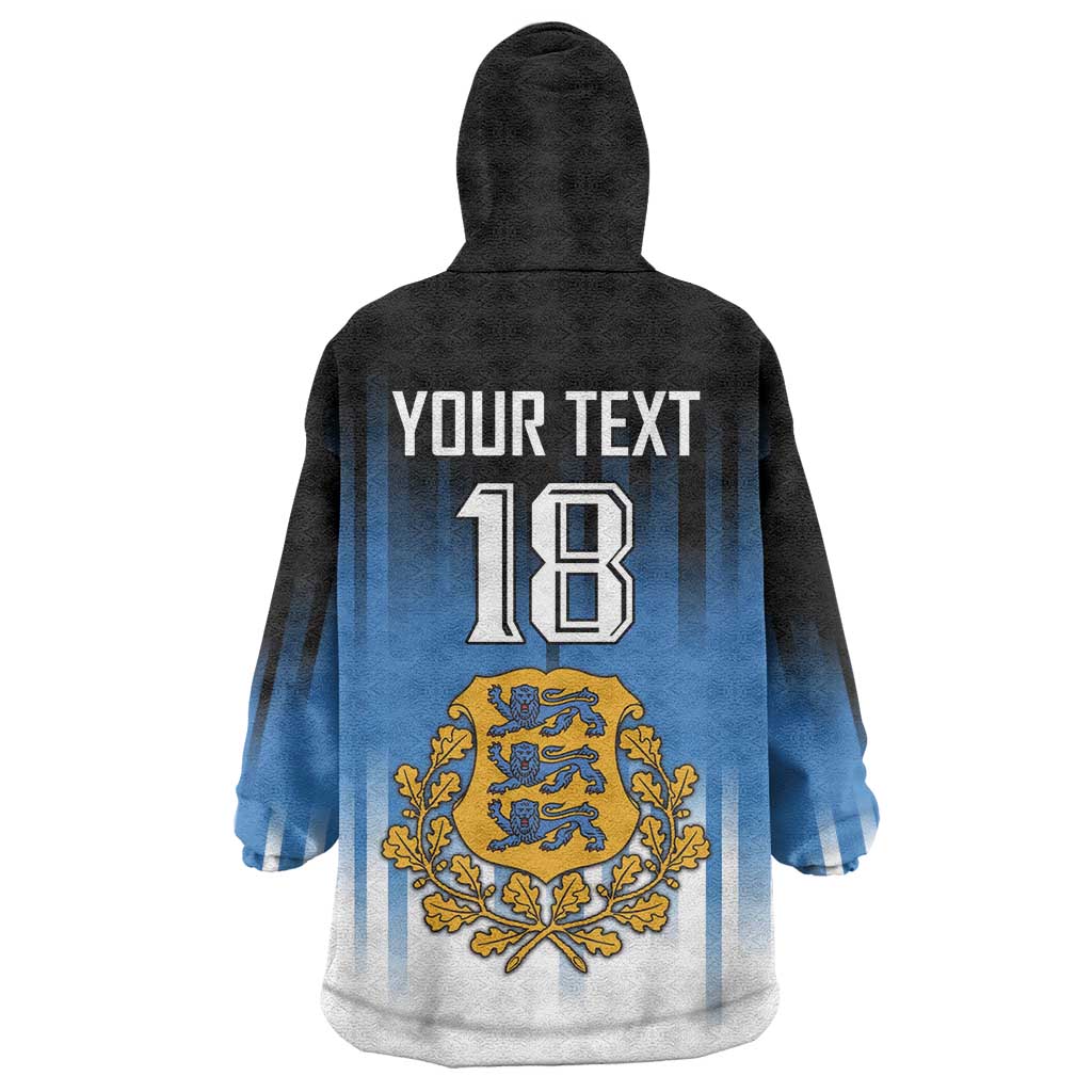 Custom Estonia Football Wearable Blanket Hoodie Come On Kalevipojad