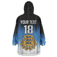 Custom Estonia Football Wearable Blanket Hoodie Come On Kalevipojad