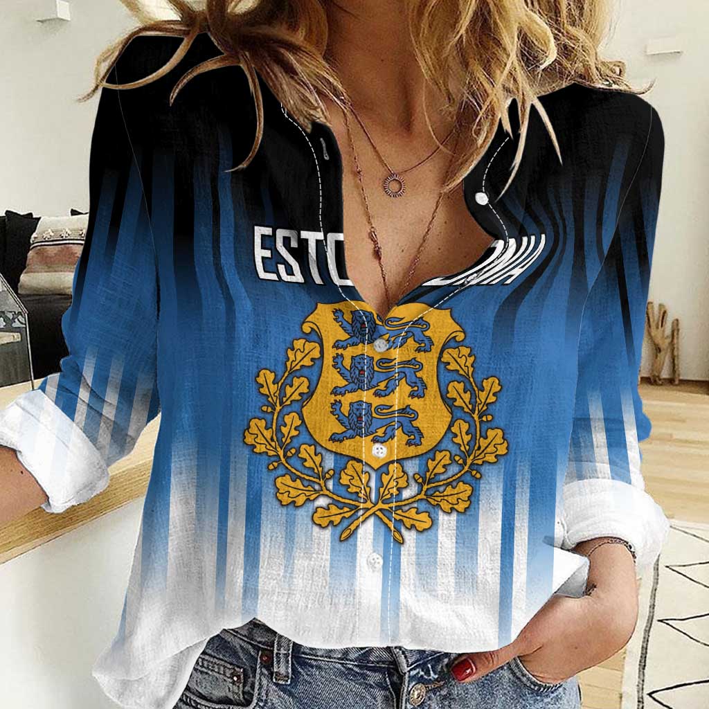 Custom Estonia Football Women Casual Shirt Come On Kalevipojad