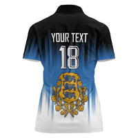 Custom Estonia Football Women Polo Shirt Come On Kalevipojad