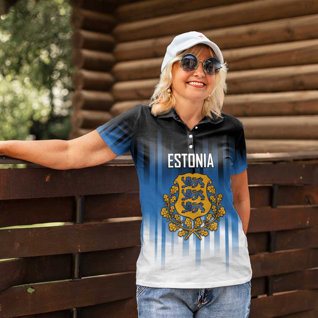 Custom Estonia Football Women Polo Shirt Come On Kalevipojad